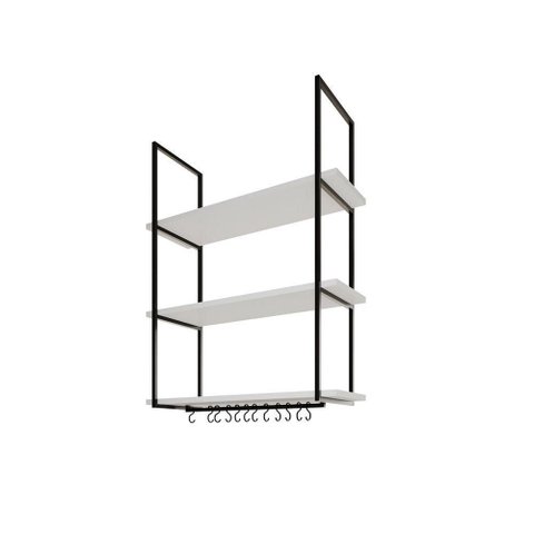 Nicho de Parede Londres 80 Cm Preto e Branco