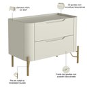 Ver imagem 2 de Kit 02 Mesas de Cabeceira Orgânica 2 Gavetas Pés Industrial Dourado Bliss I03 Luna - Lyam Decor
