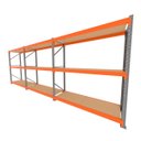 Ver imagem 1 de Mini Porta Pallet 200 Kg por Nivel Inicial +2 Continuação com 3 Niveis Laranja com Mdf Cru