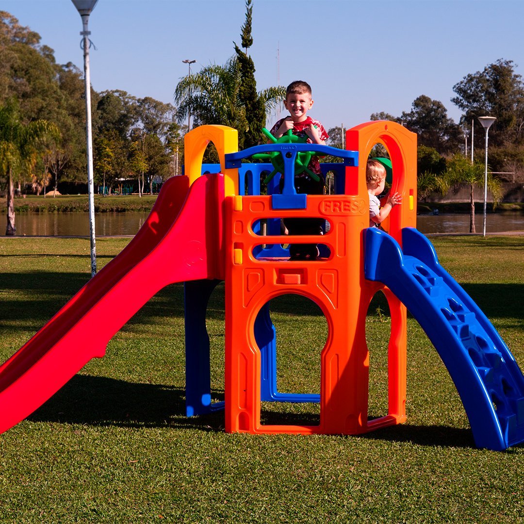 Playground Royal Prata com Escorregador Infantil Freso - 4
