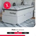 Ver imagem 5 de Cama Box Baú Solteiro + Colchão Comfort Class Pillow Top Branco/suede Branco