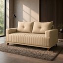 Ver imagem 1 de Sofá 3 Lugares Leona Bom Pastor Linho Bege