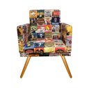 Ver imagem 1 de Poltrona Decorativa Nina Suede Cerveja Pés Madeira Ms Decor
