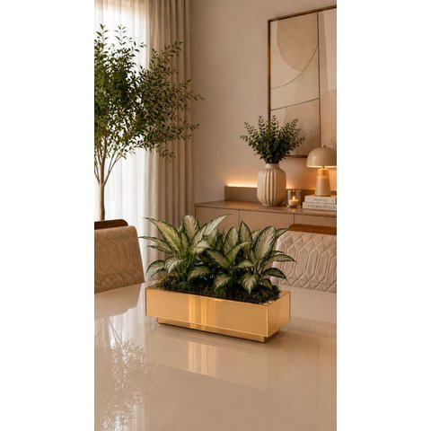Vaso Centro de Mesa Dourado Espelhado Decoração Casa