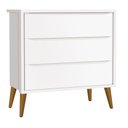 Ver imagem 1 de Cômoda Gaveteiro Théo New Branco Fosco com Madeira - Moveisaqui