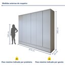 Ver imagem 3 de Guarda Roupa Casal 6 Portas com 9 Gavetas 100% MDF Urbano