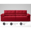 Ver imagem 3 de Sofá com Carregador Usb e Molas no Assento Retrátil Reclinável Mimo 2,30m Velosuede Vermelho - Netso