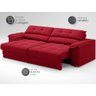 Sofá com Carregador Usb e Molas no Assento Retrátil Reclinável Mimo 2,30m Velosuede Vermelho - Netso - 4