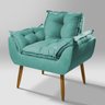 Poltrona Opala pra Quarto Azul Turquesa V8 Decor:azul-turquesa - 1