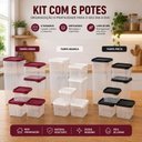 Ver imagem 2 de Kit 6 Potes Herméticos Modulares Porta Mantimentos Empilháveis para Alimentos e Dispensa Bpa Free