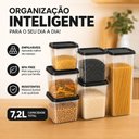 Ver imagem 6 de Kit 6 Potes Herméticos Modulares Porta Mantimentos Empilháveis para Alimentos e Dispensa Bpa Free