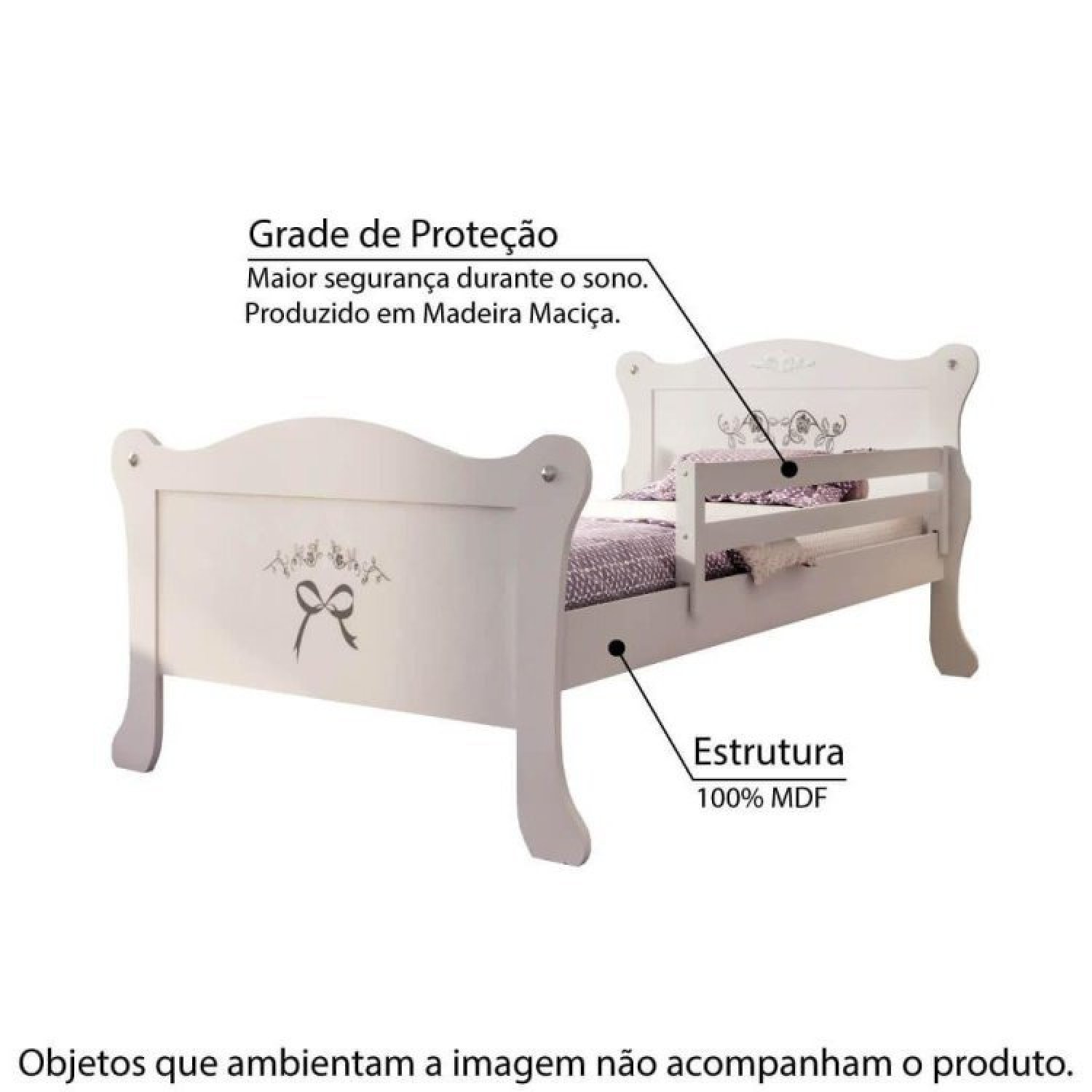 Cama Juvenil Provence com Grade de Proteção Casatema - 2