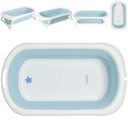 Ver imagem 3 de Banheira de Bebe Compacta Dobravel com Suporte Kiddo Flex Azul