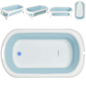 Banheira de Bebe Compacta Dobravel com Suporte Kiddo Flex Azul - 3