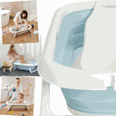 Ver imagem 4 de Banheira de Bebe Compacta Dobravel com Suporte Kiddo Flex Azul