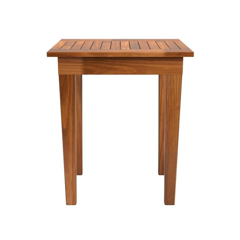 Mesa Lateral 50x35 Ripada Madeira Rustica Castanho Ofertamo