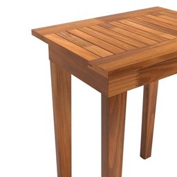 Mesa Lateral 50x35 Ripada Madeira Rustica Castanho Ofertamo - 4