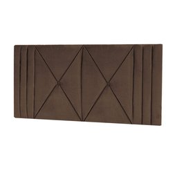 Cabeceira Estofada Casal 1,40cm Marrom Sued Tóquio Quarto Decoração Lisa - 1