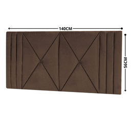 Cabeceira Estofada Casal 1,40cm Marrom Sued Tóquio Quarto Decoração Lisa - 5