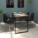 Ver imagem 2 de Conjunto Mesa de Jantar Industrial Eco 120x60 + 4 Cadeiras Eames Preto