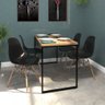 Conjunto Mesa de Jantar Industrial Eco 120x60 + 4 Cadeiras Eames Preto - 2