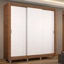 Ver imagem 1 de Guarda-Roupa Casal Madesa Mônaco 3 Portas de Correr com Pés Rustic/Branco Cor:Rustic/Branco