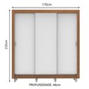 Ver imagem 3 de Guarda-Roupa Casal Madesa Mônaco 3 Portas de Correr com Pés Rustic/Branco Cor:Rustic/Branco
