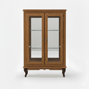 Ver imagem 1 de Vitrine 2 Portas Prateleiras Vidro Espelho Ecomem Clássica MDF Pés Luiz Xv - Cor Imbuia