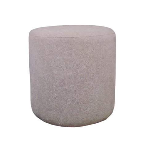 Puff Blip Redondo Maiart Tecido Boucle Cinza