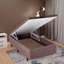Ver imagem 1 de Base Box Baú Solteiro 88x188x35cm Merida Marrom/Cobalt Herval