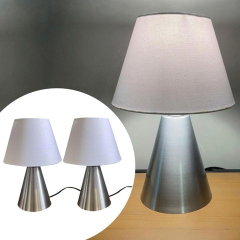 Kit 2 Abajur Luminaria de Mesa Clássico Elegante Cone Decoração Iluminação Casa e Sala, Quarto