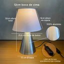 Ver imagem 2 de Kit 2 Abajur Luminaria de Mesa Clássico Elegante Cone Decoração Iluminação Casa e Sala, Quarto