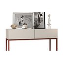 Ver imagem 4 de Aparador Bancada Off White Eros 90cm Buffet com Pes de Ferro Cobre 2 Gavetas para Hall de Entrada