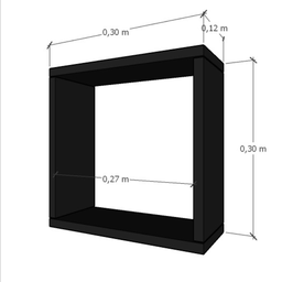 Kit com 3 Nichos Decoração para Sala Preto 30x30x12cm - 4