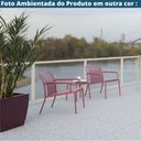 Ver imagem 4 de Kit 4 Mesas de Apoio Redonda Empilhável Cozumel Fratini 50 Cm (largura) Polipropileno Marsala