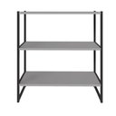 Ver imagem 4 de Nicho de Parede Industrial 3 Nichos MDP-Metal Cinza Sagrado com Preto F5 Office