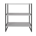 Ver imagem 6 de Nicho de Parede Industrial 3 Nichos MDP-Metal Cinza Sagrado com Preto F5 Office
