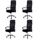 Ver imagem 1 de Kit 4 Cadeiras Escritório Presidente com Relax Tela Mesh Corino 3307 Preto