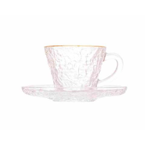 Xícara Café C/ Pires Cristal Fio de Ouro Petra 70 Ml Lyor