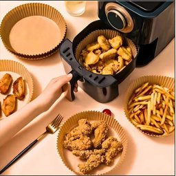 Forro de Papel Antiaderente para Air Fryer – 50 Unidades - 2