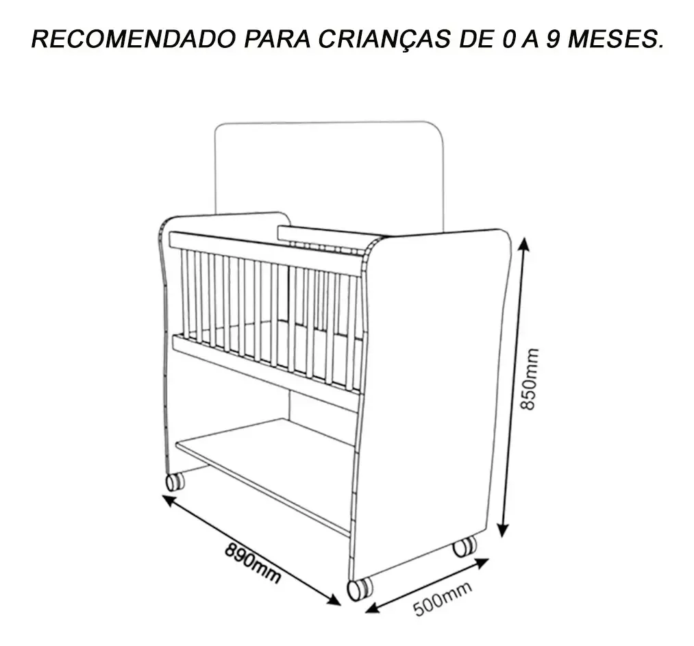 Ver imagem 4 de Mini Berço Moisés com Colchão Grade Fixa Cor Rosa