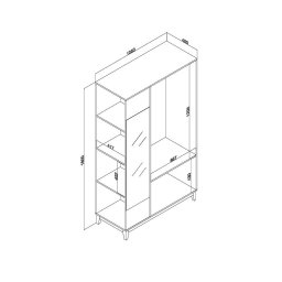 Armário Aberto com Espelho Freijó - 2 Armário Aberto com Espelho Freijó - 2