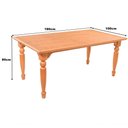 Ver imagem 3 de Mesa Jantar Atlanta Madeira Maciça Amendoa Tampo Lâminado 180x100 Pes Torneados