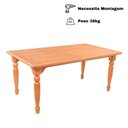 Ver imagem 2 de Mesa Jantar Atlanta Madeira Maciça Amendoa Tampo Lâminado 180x100 Pes Torneados