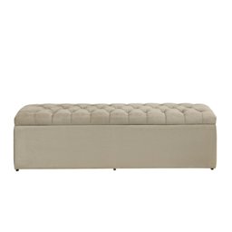 Calçadeira Baú Imperatriz 100 cm Suede Bege - 1
