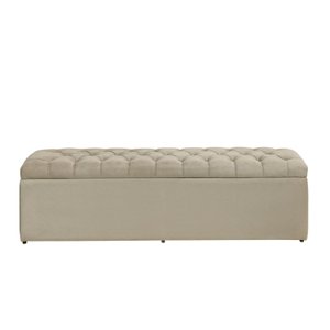 Calçadeira Baú Imperatriz 100 cm Suede Bege