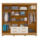 Ver imagem 3 de Guarda Roupa Casal Grande com Espelho 237x222cm San Lorenzo Moval:freijó/off White
