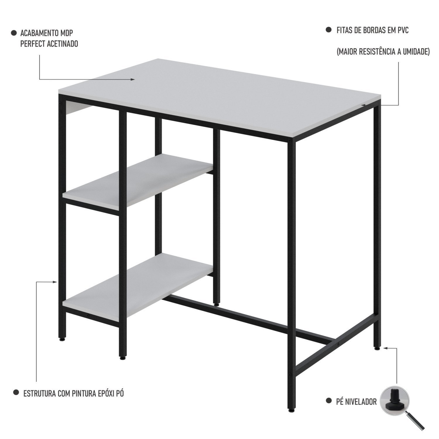 Mesa Bistrô 100x60cm Active Yescasa - 4