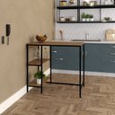Ver imagem 1 de Mesa Bistrô 100x60cm Active Yescasa Marrom/Lâmina Mel/Preto