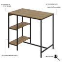 Ver imagem 4 de Mesa Bistrô 100x60cm Active Yescasa Marrom/Lâmina Mel/Preto